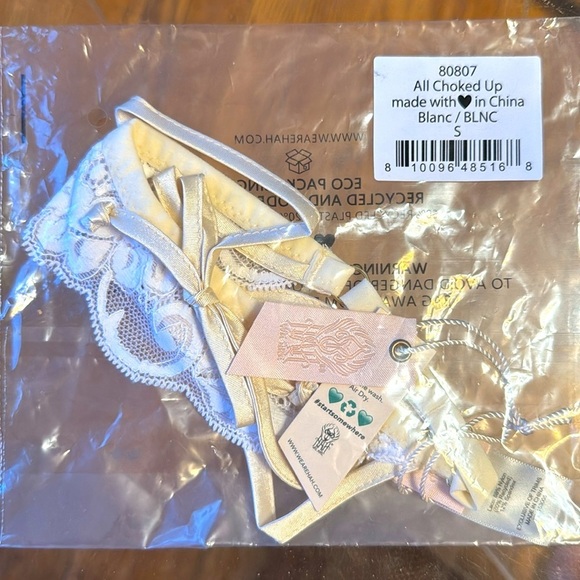 NWT HAH All Choked Up Cream White Lace Choker Coquette Romantic Feminine SMALL - Picture 5 of 7